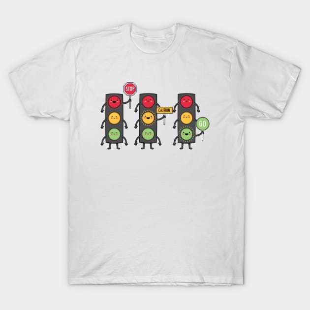 light street  red yellow green T-Shirt by Mako Design 